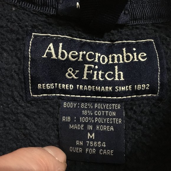 Abercrombie & Fitch Muscle Track Jacket Size Medium Navy A&F Zip Up - Picture 8 of 9